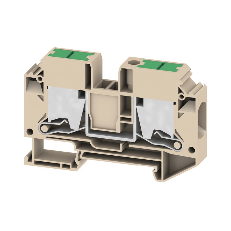 WEIDMULLER - Morsettiera passante, SNAP IN, Beige scuro, 16 mm², 76 A, 1000 V, Numero di collegamenti: 2