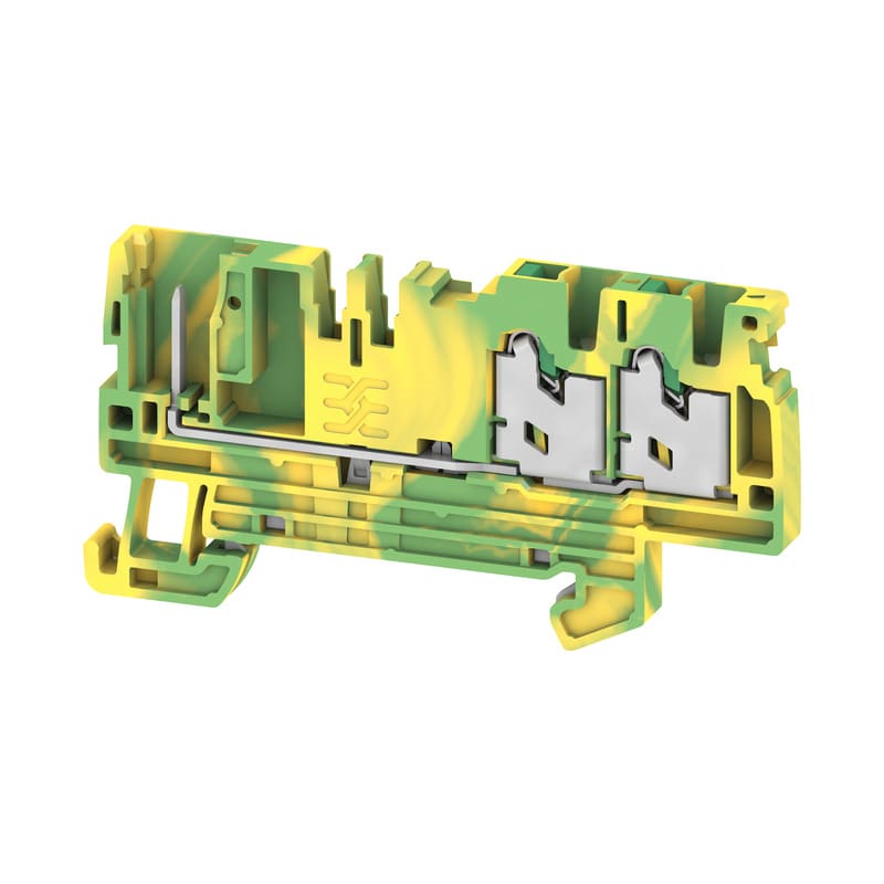 WEIDMULLER - Morsetto innestabile, SNAP IN, Verde/giallo, 2.5 mm², Numero di collegamenti: 3, Numero di piani: 1, TS 35