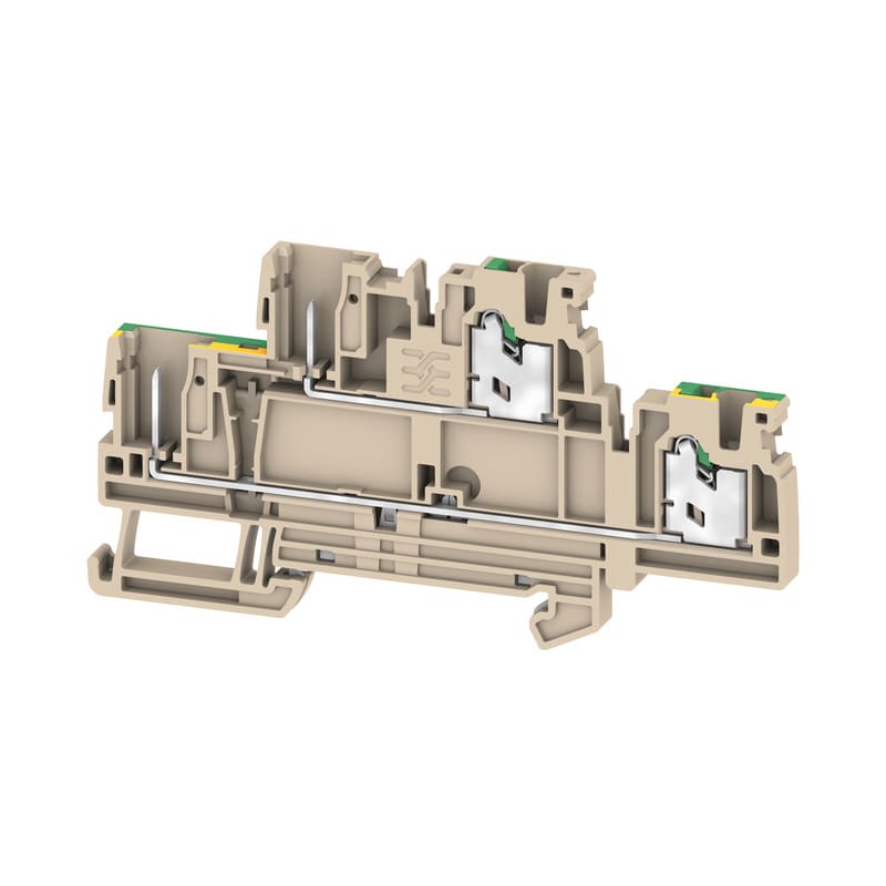WEIDMULLER - Morsetto innestabile, SNAP IN, Beige scuro, 2.5 mm², 24 A, Numero di collegamenti: 4, Numero di piani: 2, TS 35