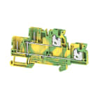 WEIDMULLER - Morsetto innestabile, SNAP IN, Verde/giallo, 2.5 mm², Numero di collegamenti: 4, Numero di piani: 2, TS 35