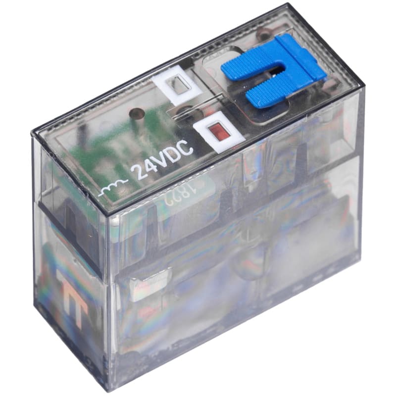 WEIDMULLER - Minirelè industriale, 24 V DC, No, 2 Contatto di scambio (AgNi) , 250 V AC, 8 A, Tasto di prova disponibile: Sì