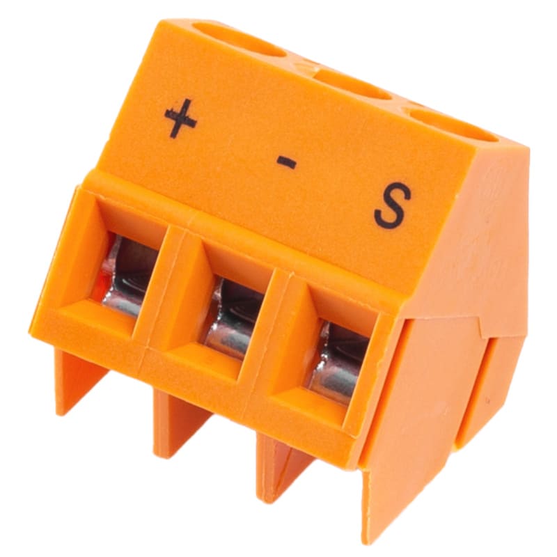 WEIDMULLER - Morsetto per circuito stampato, 320 V, 17.5 A, Passo in mm: 5.08, 2.5 mm², Numero di poli: 3, Collegamento a vite, Collegamento a saldare THT, 135°, B