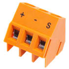 WEIDMULLER - Morsetto per circuito stampato, 320 V, 17.5 A, Passo in mm: 5.08, 2.5 mm², Numero di poli: 3, Collegamento a vite, Collegamento a saldare THT, 135°, B