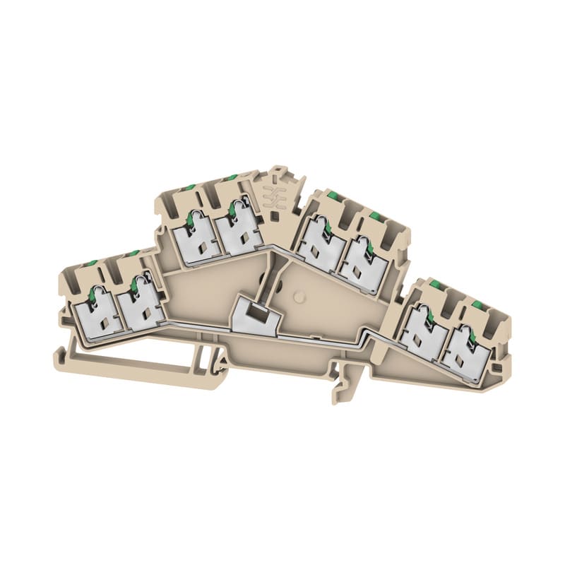 WEIDMULLER - Morsetto componibile a più piani, SNAP IN, Beige scuro, 2.5 mm², 800 V, Numero di collegamenti: 8, Numero di piani: 2, TS 35, V-0