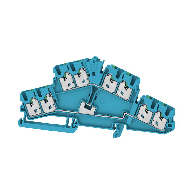 WEIDMULLER - Morsetto componibile a più piani, SNAP IN, blu, 2.5 mm², 800 V, Numero di collegamenti: 8, Numero di piani: 2, TS 35, V-0
