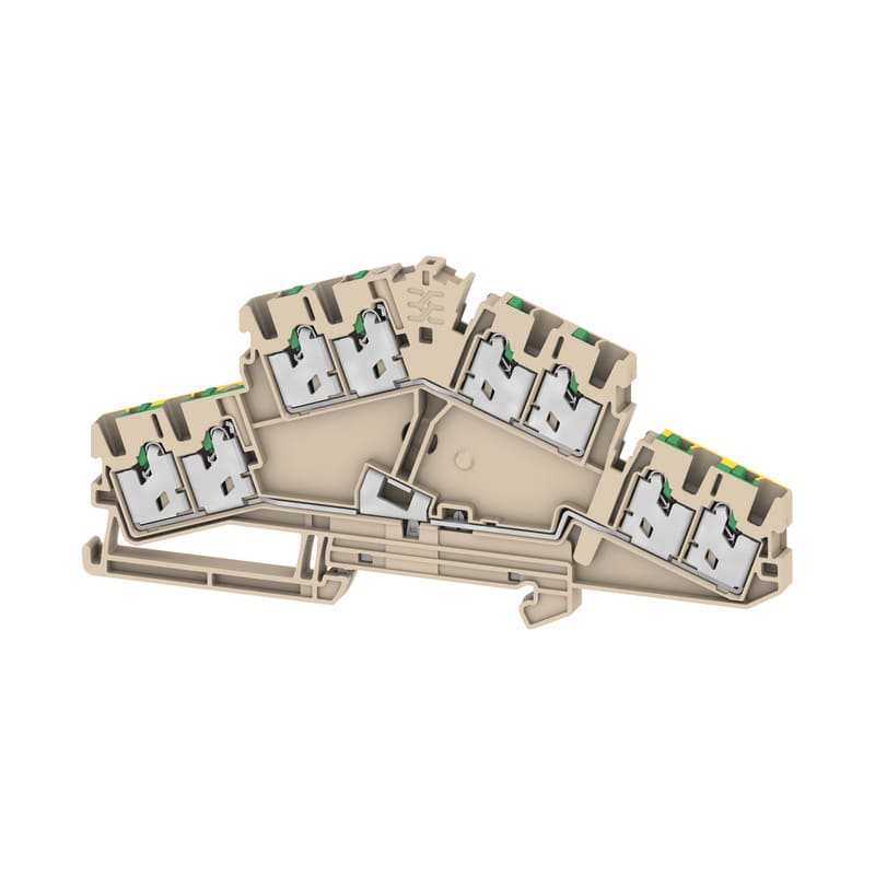 WEIDMULLER - Morsetto componibile a più piani, SNAP IN, Beige scuro, 2.5 mm², 800 V, Numero di collegamenti: 8, Numero di piani: 2, TS 35, V-0