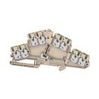 WEIDMULLER - Morsetto componibile a più piani, SNAP IN, Beige scuro, 2.5 mm², 800 V, Numero di collegamenti: 8, Numero di piani: 2, TS 35, V-0
