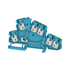 WEIDMULLER - Morsetto componibile a più piani, SNAP IN, blu, 2.5 mm², 800 V, Numero di collegamenti: 6, Numero di piani: 2, TS 35, V-0