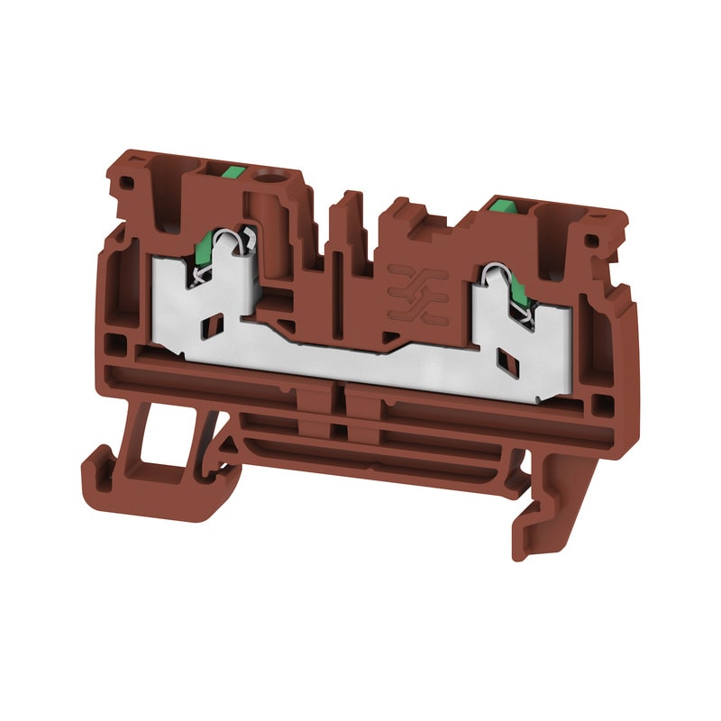 WEIDMULLER - Morsettiera passante, SNAP IN, marrone, 2.5 mm², 24 A, 800 V, Numero di collegamenti: 2