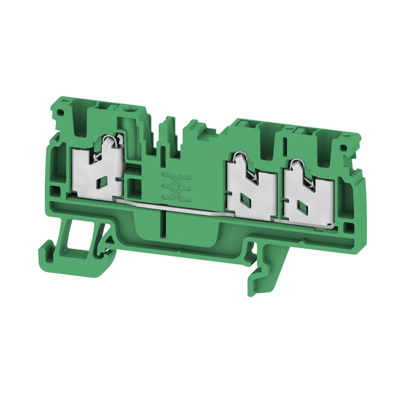 WEIDMULLER - Morsettiera passante, SNAP IN, verde, 2.5 mm², 24 A, 800 V, Numero di collegamenti: 3