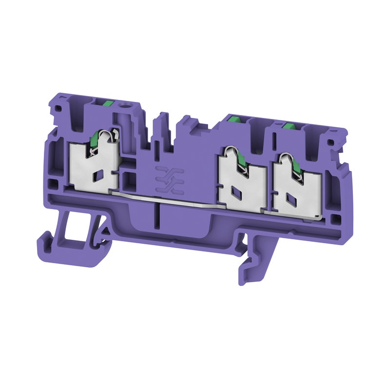 WEIDMULLER - Morsettiera passante, SNAP IN, viola, 2.5 mm², 24 A, 800 V, Numero di collegamenti: 3
