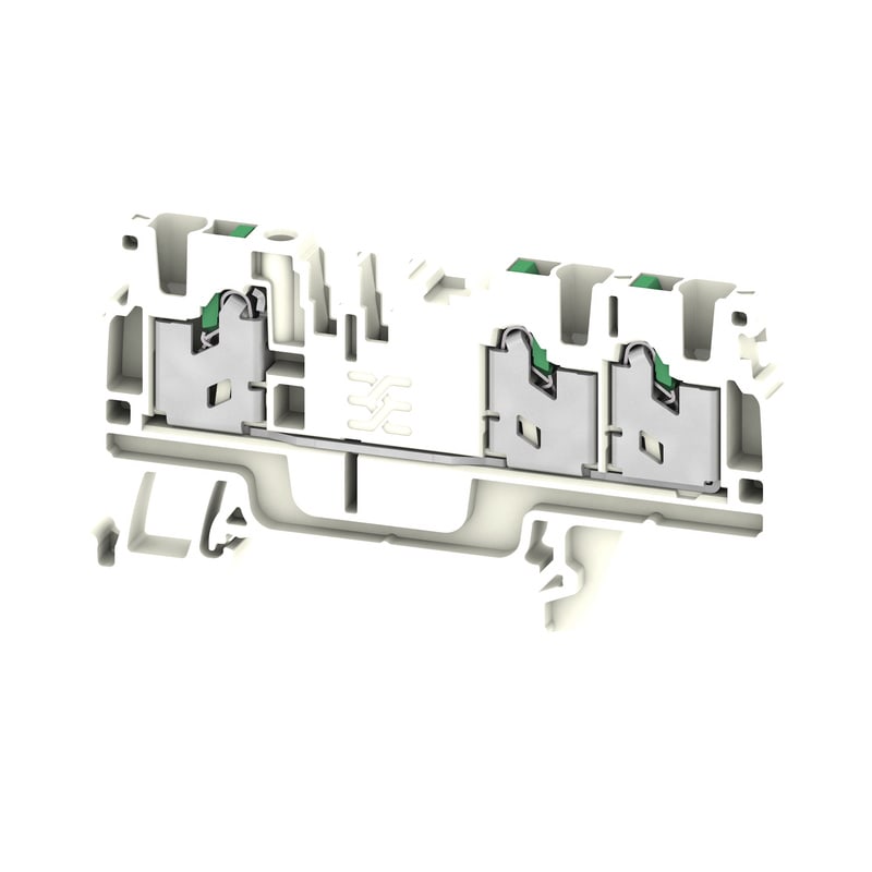 WEIDMULLER - Morsettiera passante, SNAP IN, bianco, 2.5 mm², 24 A, 800 V, Numero di collegamenti: 3