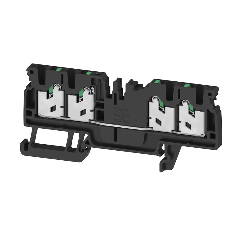 WEIDMULLER - Morsettiera passante, SNAP IN, nero, 2.5 mm², 24 A, 800 V, Numero di collegamenti: 4