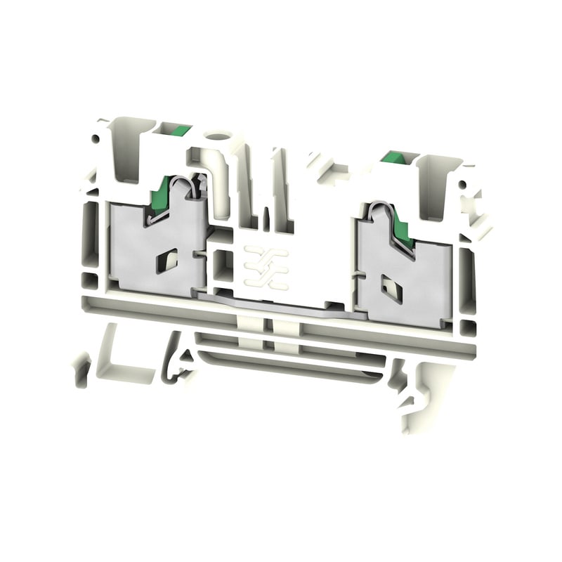 WEIDMULLER - Morsettiera passante, SNAP IN, bianco, 4 mm², 32 A, 1000 V, Numero di collegamenti: 2