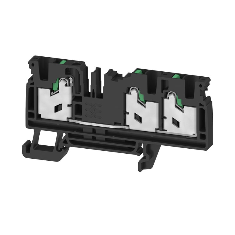 WEIDMULLER - Morsettiera passante, SNAP IN, nero, 4 mm², 32 A, 1000 V, Numero di collegamenti: 3