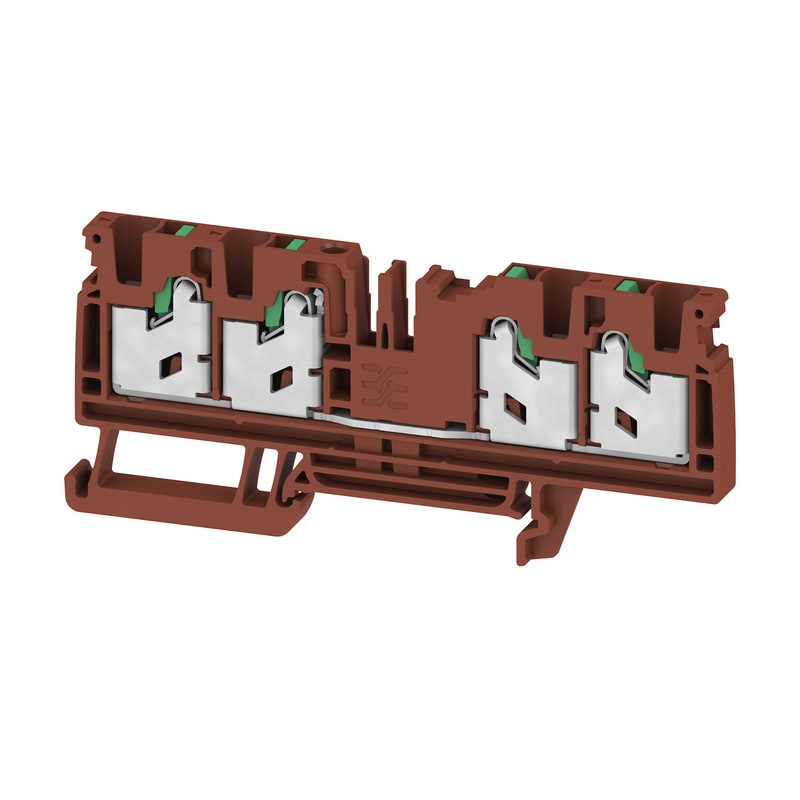WEIDMULLER - Morsettiera passante, SNAP IN, marrone, 4 mm², 32 A, 1000 V, Numero di collegamenti: 4