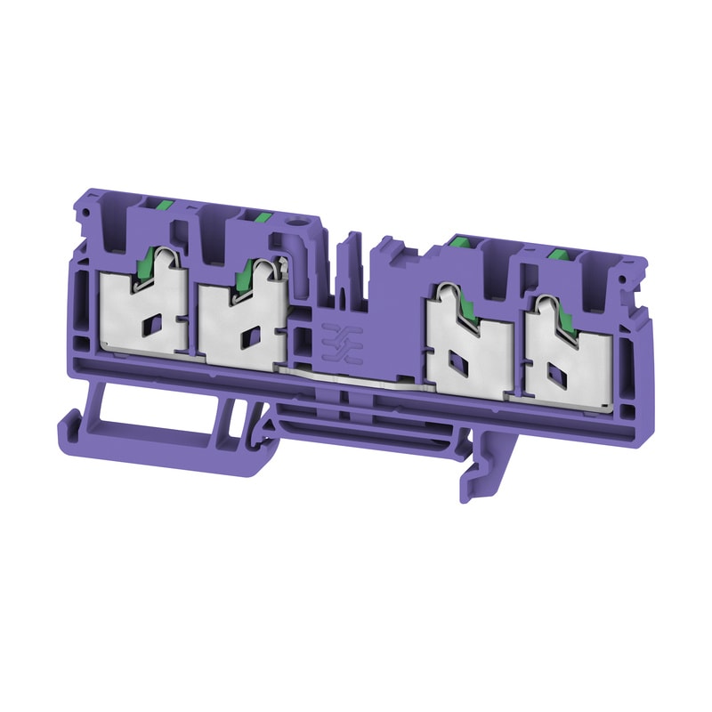 WEIDMULLER - Morsettiera passante, SNAP IN, viola, 4 mm², 32 A, 1000 V, Numero di collegamenti: 4