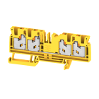 WEIDMULLER - Morsettiera passante, SNAP IN, giallo, 4 mm², 32 A, 1000 V, Numero di collegamenti: 4