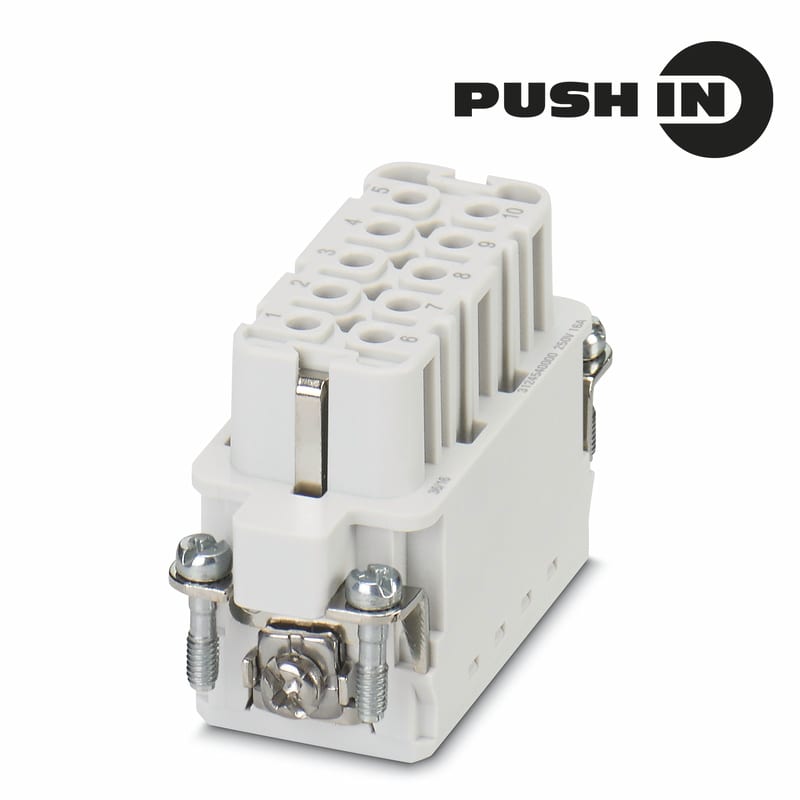 WEIDMULLER - Inserto di contatto (Connettori a innesto industriali), Femmina, 250 V, 16 A, Numero di poli: 10, PUSH IN con attuatore, Dimensioni di installazione: