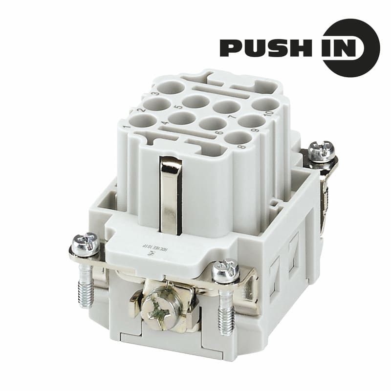 WEIDMULLER - Inserto di contatto (Connettori a innesto industriali), Femmina, 500 V, 16 A, Numero di poli: 10, PUSH IN con attuatore, Dimensioni di installazione: