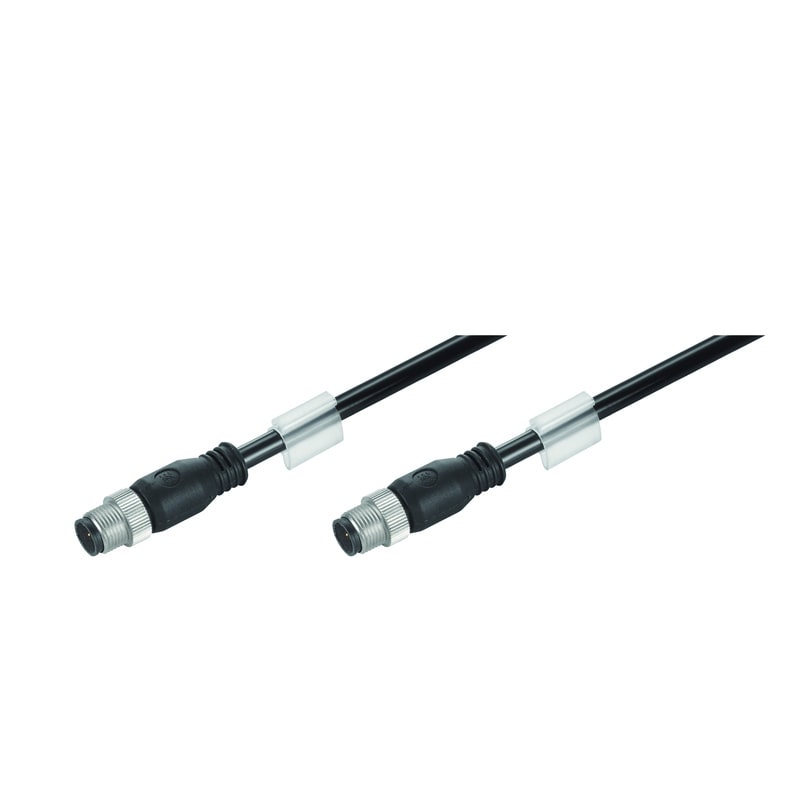 WEIDMULLER - Cavo per installazioni ferroviarie Ethernet (confezionato), Linea di collegamento, Codificato D M12 – pin diritto IP67, Codificato D M12 – pin diritto