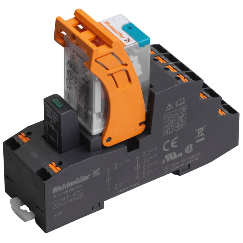 WEIDMULLER - Modulo a relè, 24 V DC, LED verde, 2 Contatto di scambio (AgNi) , 250 V AC, 12 A, PUSH IN