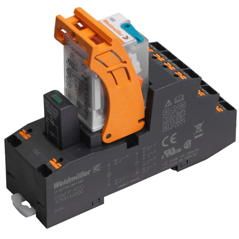 WEIDMULLER - Modulo a relè, 24 V DC, LED verde, 2 Contatto di scambio (AgNi) , 250 V AC, 12 A, PUSH IN