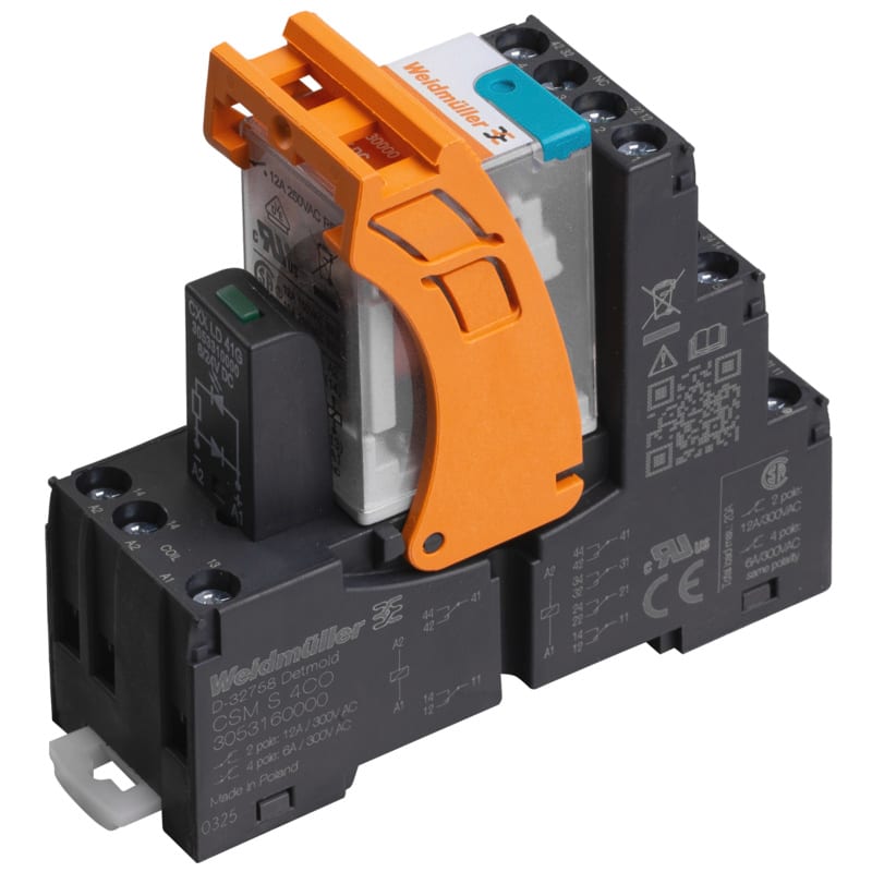 WEIDMULLER - Modulo a relè, 24 V DC, LED verde, 2 Contatto di scambio (AgNi) , 250 V AC, 12 A, Collegamento a vite