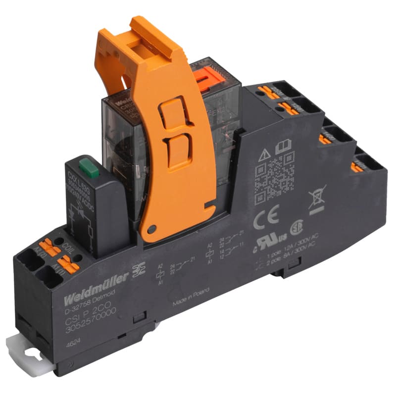 WEIDMULLER - Modulo a relè, 230 V AC, LED verde, 2 Contatto di scambio (AgNi) , 250 V AC, 8 A, PUSH IN