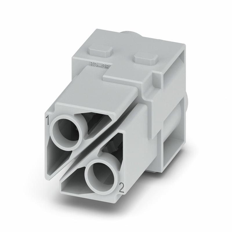 WEIDMULLER - Inserto modulo per connettori industriali (potenza/segnale), 1000 V, 100 A, Numero di poli: 2, Collegamento a crimpare, Femmina, Slot a innesto necess