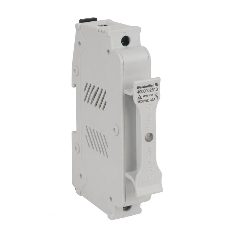 WEIDMULLER - Morsetto componibile portafusibile, Collegamento a vite, Azzurro, 16 mm², 32 A, 1500 V, Numero di collegamenti: 2, Numero di piani: 1, TS 35
