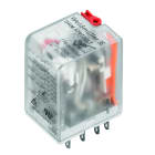 WEIDMULLER - Minirelè industriale, 230 V AC, LED rosso, 4 Contatto di scambio (AgNi flash dorata) , 250 V AC, 5 A, Tasto di prova disponibile: Sì