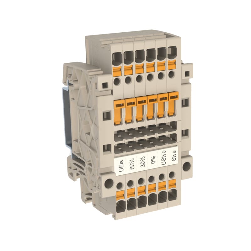 WEIDMULLER - Morsetto sezionatore di prova, PUSH IN, Beige scuro, 2.5 mm², 16 A, 400 V, Numero di collegamenti: 12, Numero di piani: 1