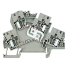 WEIDMULLER - Morsetto componibile a più piani, Molla autobloccante, Beige scuro, 4 mm², 800 V, Numero di collegamenti: 4, Numero di piani: 2, TS 35, V-0