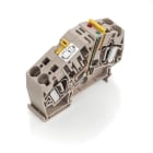WEIDMULLER - Morsetto sezionatore di prova, Molla autobloccante, Beige scuro, 6 mm², 20 A, 230 V, Numero di collegamenti: 2, Numero di piani: 1