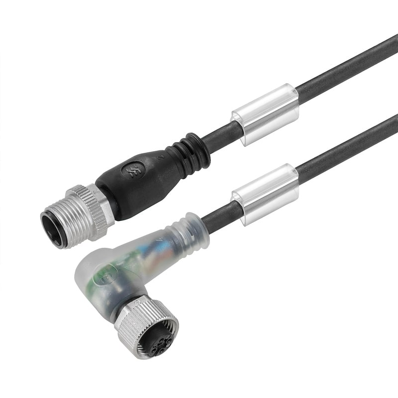 WEIDMULLER - Cavi sensore-attuatore, M12 / M12, Numero di poli: 3, 10 m, perno, dritto - presa, 90°, LED: Sì, Schermato: No