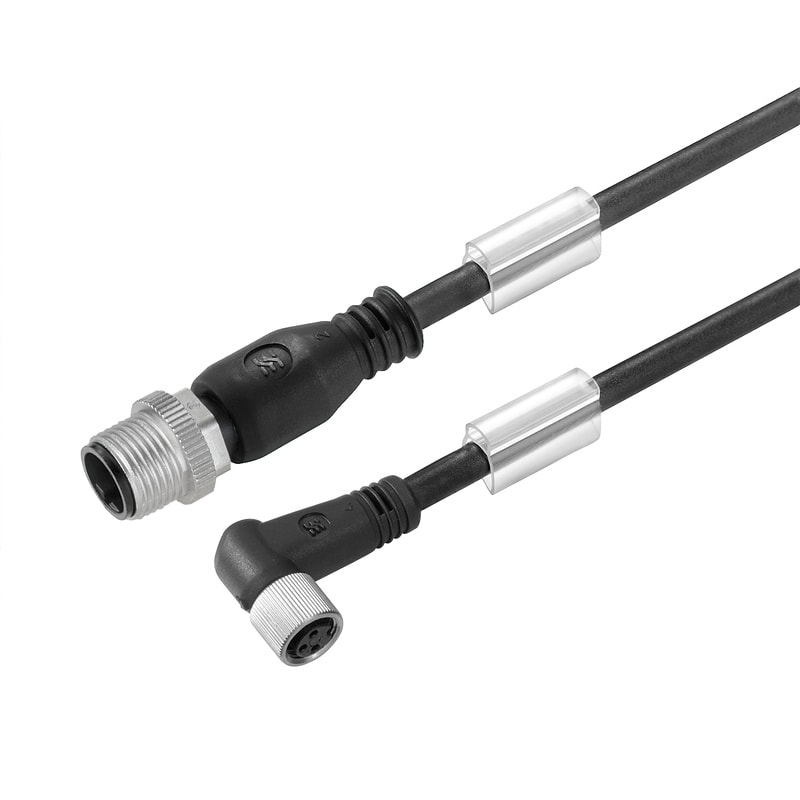 WEIDMULLER - Cavi sensore-attuatore, M12 / M8, Numero di poli: 3, 9.2 m, perno, dritto - presa, 90°, LED: No, Schermato: No