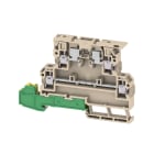 WEIDMULLER - Morsetto componibile portafusibile, Collegamento a vite, Beige scuro, 4 mm², 6.3 A, 250 V, Numero di collegamenti: 3, Numero di piani: 3, TS 35
