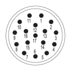 WEIDMULLER - Inserto di contatto maschio a 17 poli per connettori circolari M23, collegamento a crimpare, codifica SAI-M23-SE-17.