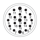 WEIDMULLER - Inserto di contatto maschio a 19 poli per connettori circolari M23, collegamento a crimpare, codifica SAI-M23-SE-19.