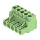 WEIDMULLER - Connettori per circuito stampato, 320V, 23A, Passo 5.00mm, 4mm², 5 poli, Collegamento a vite, BLZP 5.00HC/05/180 SN GN BX.