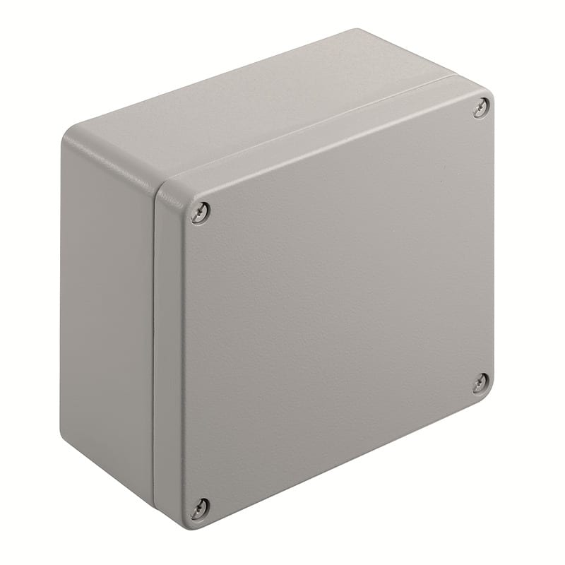 WEIDMULLER - Custodia in metallo Ex, 160 x 160 x 91 mm, Rivestito a polvere, Piastra a flangia: No, M6 torx stainless steel screws with slot KLIPPON K52 EX RAL7001.