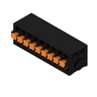 WEIDMULLER - Morsetto per circuito stampato 320V 24A Passo 5.00mm 2.5mm² 9 poli PUSH IN attuatore Collegamento saldare THT 90° LMF 5.00/09/90 3.5SN BK BX
