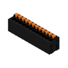 WEIDMULLER - Morsetto per circuito stampato 320V 24A Passo 5.08mm 2.5mm² 12 poli PUSH IN attuatore Collegamento saldare THT 180° LMF 5.08/12/180 3.5SN BK BX