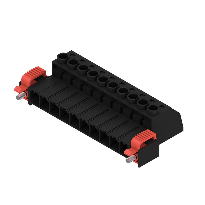 WEIDMULLER - Connettori per circuito stampato, 1000V, 57A, Passo 7.62mm, 6mm², 10 poli, Collegamento a vite, Box SVZ 7.62HP/10/180SFC SN BK BX.
