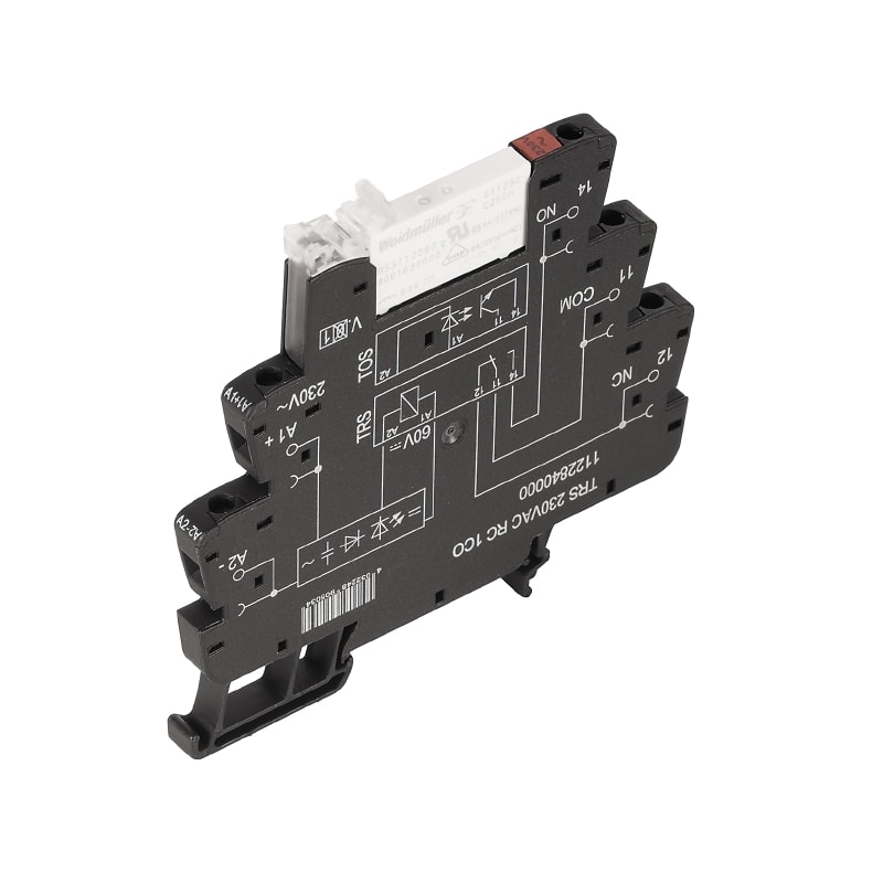 WEIDMULLER - Modulo a relè 120V AC LED verde Raddrizzatore Elemento RC 1 Contatto di scambio (AgNi) 250V AC 6A Collegamento a vite Tasto di prova TRS 120VACRC 1CO C1D2.