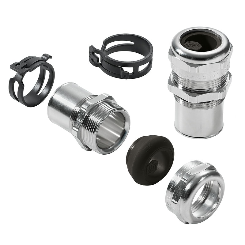 WEIDMULLER - Pressacavo M40 in ottone nichelato per cavi da 20 a 32 mm VGM40-MS68 EMC 20-32SET.