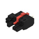WEIDMULLER - Connettore ibrido 7.62 mm, Numero di poli: 3, PUSH IN con attuatore BVFL 7.62HP/03/180MF3 BCF/06R SN BK BX.