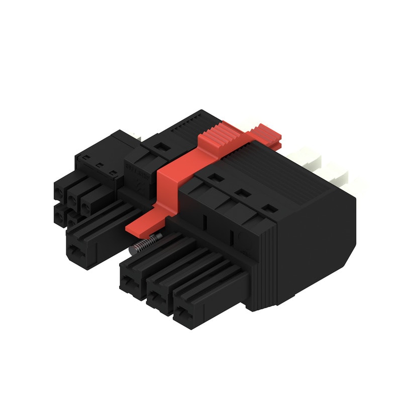 WEIDMULLER - Connettore ibrido 7.62 mm, 4 poli, PUSH IN con attuatore BVFL 7.62HP/04/180MSF4 BCF/06R SN BK BX.