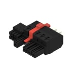 WEIDMULLER - Connettore ibrido 7.62 mm, 4 poli, PUSH IN con attuatore BVFL 7.62HP/04/180MSF4 BCF/08R SN BK BX.